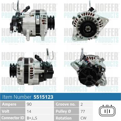 Hoffer H5515123 - Alternatore autozon.pro