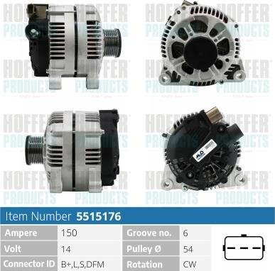 Hoffer H5515176 - Alternatore autozon.pro