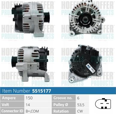 Hoffer H5515177 - Alternatore autozon.pro