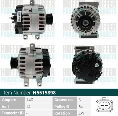 Hoffer H5515898 - Alternatore autozon.pro