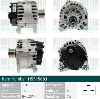 Hoffer H5515883 - Alternatore autozon.pro