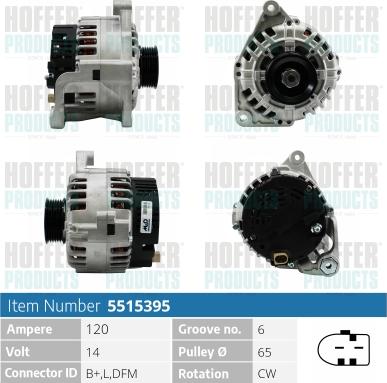 Hoffer H5515395 - Alternatore autozon.pro