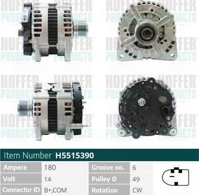 Hoffer H5515390 - Alternatore autozon.pro