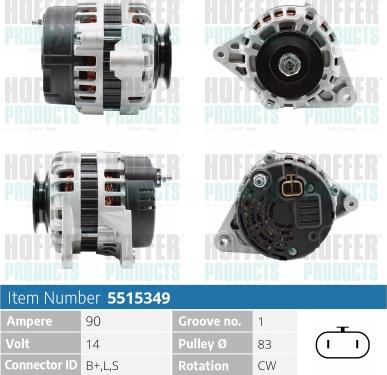 Hoffer H5515349 - Alternatore autozon.pro