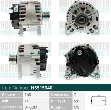 Hoffer H5515340 - Alternatore autozon.pro