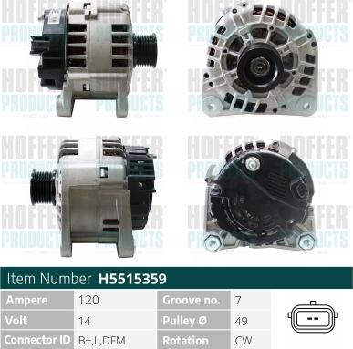 Hoffer H5515359 - Alternatore autozon.pro