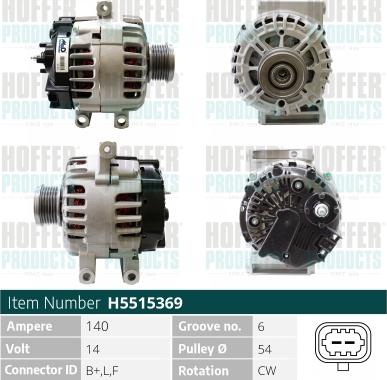 Hoffer H5515369 - Alternatore autozon.pro