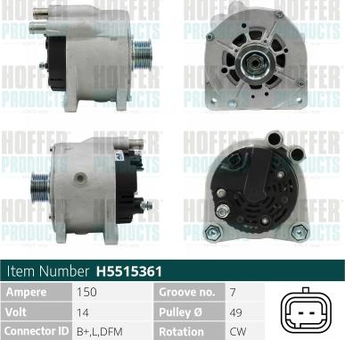 Hoffer H5515361 - Alternatore autozon.pro