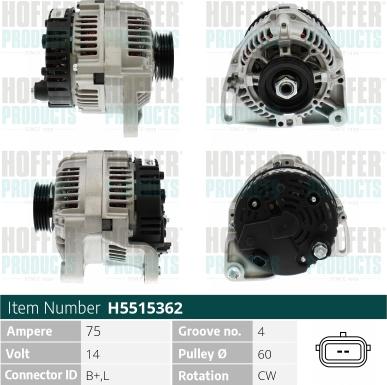 Hoffer H5515362 - Alternatore autozon.pro