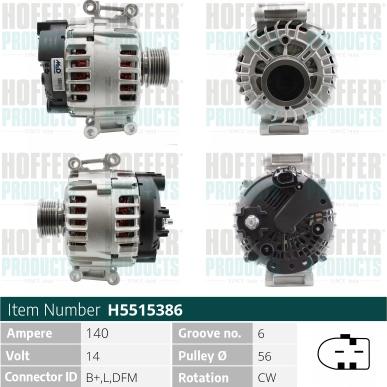 Hoffer H5515386 - Alternatore autozon.pro