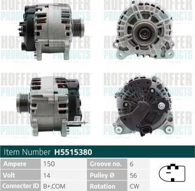 Hoffer H5515380 - Alternatore autozon.pro