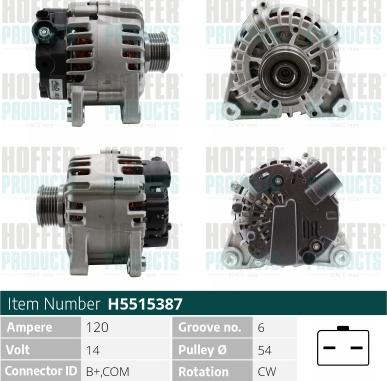 Hoffer H5515387 - Alternatore autozon.pro