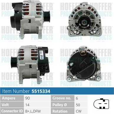 Hoffer H5515334 - Alternatore autozon.pro