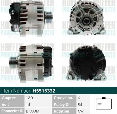 Hoffer H5515332 - Alternatore autozon.pro