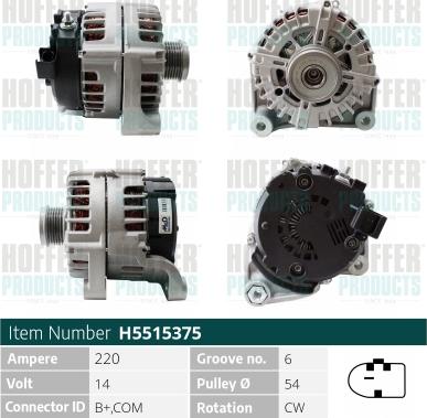 Hoffer H5515375 - Alternatore autozon.pro