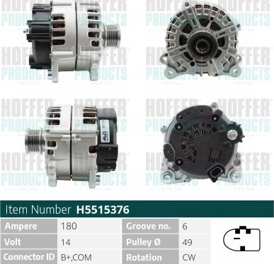 Hoffer H5515376 - Alternatore autozon.pro