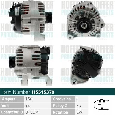 Hoffer H5515370 - Alternatore autozon.pro