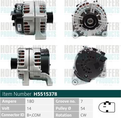 Hoffer H5515378 - Alternatore autozon.pro