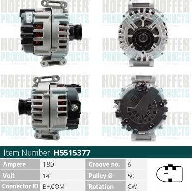 Hoffer H5515377 - Alternatore autozon.pro