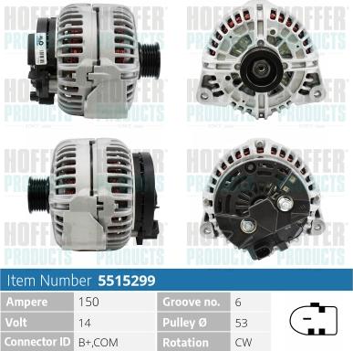 Hoffer H5515299 - Alternatore autozon.pro