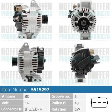 Hoffer H5515297 - Alternatore autozon.pro