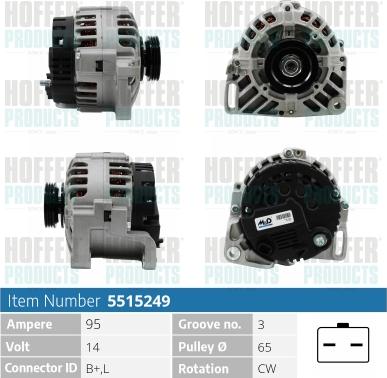 Hoffer H5515249 - Alternatore autozon.pro