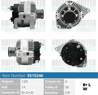 Hoffer H5515246 - Alternatore autozon.pro