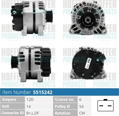 Hoffer H5515242 - Alternatore autozon.pro