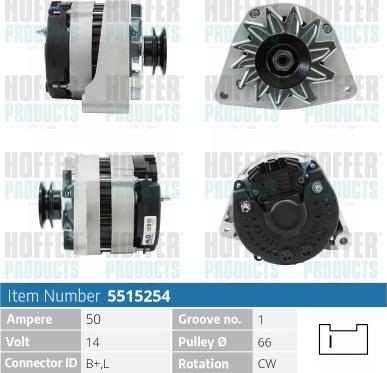 Hoffer H5515254 - Alternatore autozon.pro