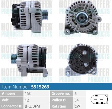 Hoffer H5515269 - Alternatore autozon.pro