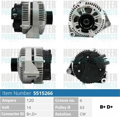 Hoffer H5515266 - Alternatore autozon.pro