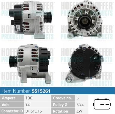 Hoffer H5515261 - Alternatore autozon.pro