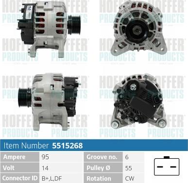 Hoffer H5515268 - Alternatore autozon.pro