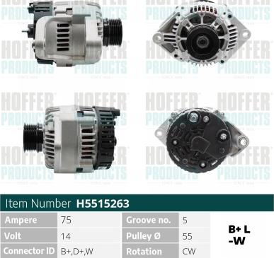 Hoffer H5515263 - Alternatore autozon.pro