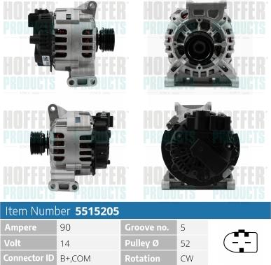 Hoffer H5515205 - Alternatore autozon.pro