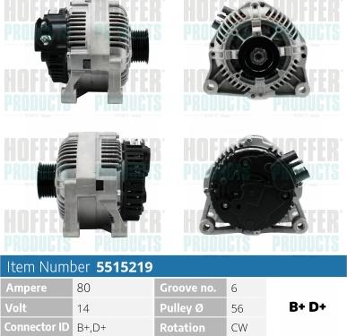 Hoffer H5515219 - Alternatore autozon.pro