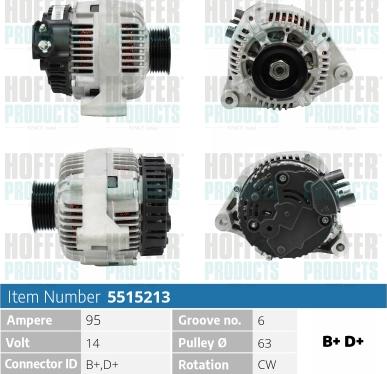 Hoffer H5515213 - Alternatore autozon.pro