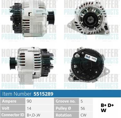 Hoffer H5515289 - Alternatore autozon.pro