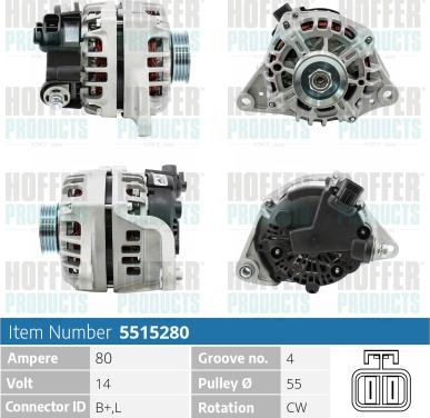 Hoffer H5515280 - Alternatore autozon.pro