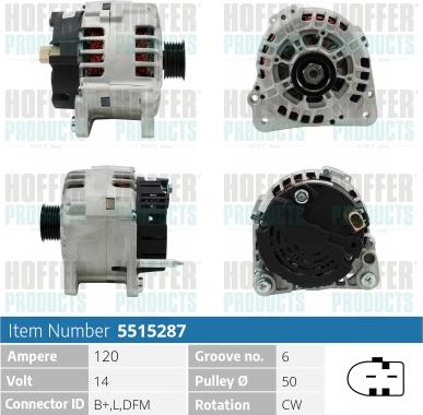 Hoffer H5515287 - Alternatore autozon.pro