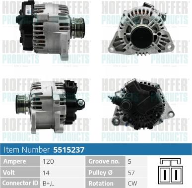 Hoffer H5515237 - Alternatore autozon.pro