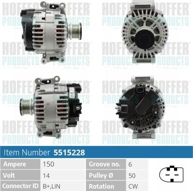 Hoffer H5515228 - Alternatore autozon.pro