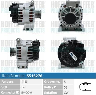 Hoffer H5515276P - Alternatore autozon.pro