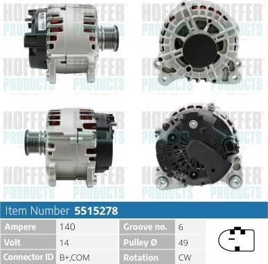 Hoffer H5515278 - Alternatore autozon.pro