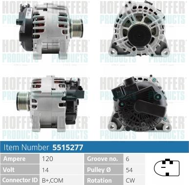 Hoffer H5515277 - Alternatore autozon.pro