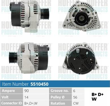 Hoffer H5510450 - Alternatore autozon.pro