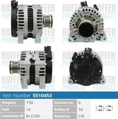 Hoffer H5510453 - Alternatore autozon.pro