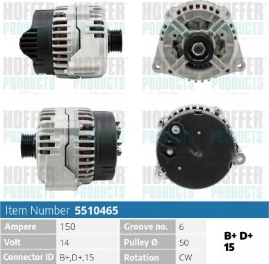 Hoffer H5510465 - Alternatore autozon.pro