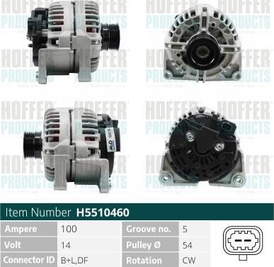 Hoffer H5510460 - Alternatore autozon.pro