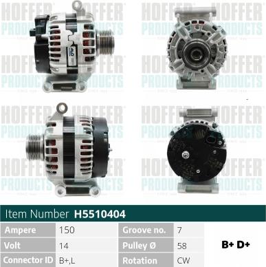 Hoffer H5510404 - Alternatore autozon.pro